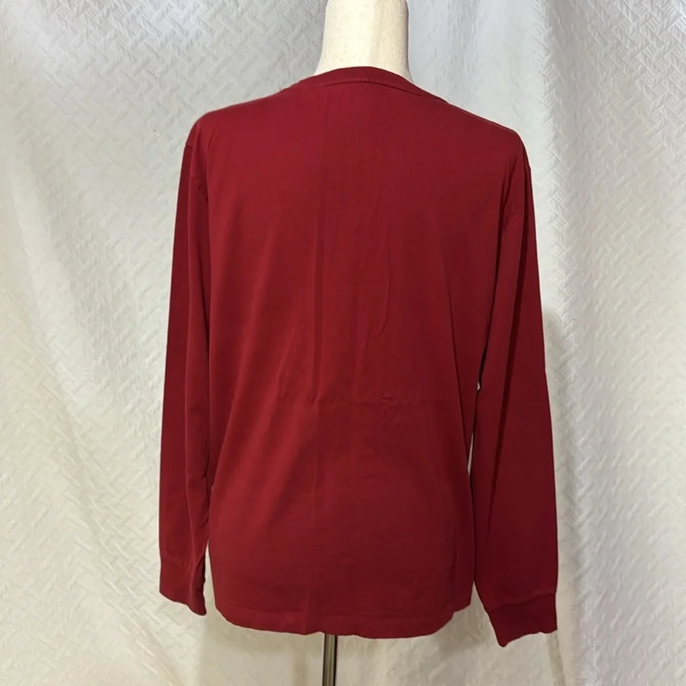 Polo Ralph Lauren Red Medium Long Sleeve V Neck Top - Picture 3 of 4